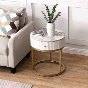 NicBex Modern 31.5" Round Coffee Table with Storage Drawers for Living Room and Office - 1 of 4