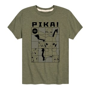 Boys' - Pokémon - Pika Pikachu Grid Short Sleeve Graphic T-Shirt - 1 of 4