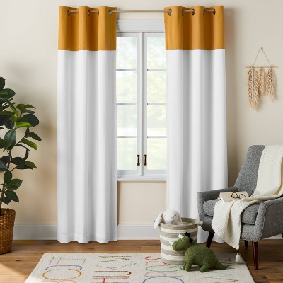 84 Blackout Tassel Kids' Curtain Panel White/black - Pillowfort™ : Target