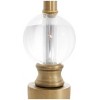 27"x14" Metal Inverted Cone Shaped Accent Lamp with Glass Ball Accent and Square Base Gold - Olivia & May: Linen Shade - 4 of 4