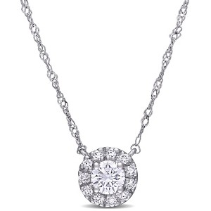 CREATED FOREVER  |   14K White Gold 3/8 CT Lab Grown Diamond Necklace With Chain - 1 of 4