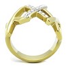 Slickblue Women's Crisscross Style Stainless Steel Ring, IP Gold Plating, Clear Synthetic Crystals, size 5-10 - 3 of 4