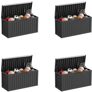 Sersper 80 Gallon Resin Outdoor Storage Box with Handles, Black - For Patio Furniture Cushions, Pool Toys, Garden Tools (4 Pack) - 1 of 4