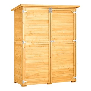 VEVOR Outdoor Storage Shed with Waterproof Roof and Metal Frame, Double Lockable Doors Garden Tool Shed Storage House Cabinet, 55"x67.5" - 1 of 4