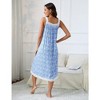 Nightgowns for Women Soft Sleeveless Long NightDress Button Square Neck Lace Sleepwear Comfy Pajama Dress Nightwear - 4 of 4