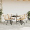 vidaXL 3 Piece Patio Dining Set - Brown Poly Rattan, Tempered Glass Tabletop - Perfect for Outdoor Garden/Patio Use - 4 of 4