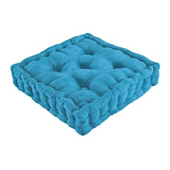 Collections Etc Extra Thick Foam Chair Cushion Blue with Detachable Sherpa  Fleece Lining for Washing, Blue (Measures 13 3/4Sq x 5H)