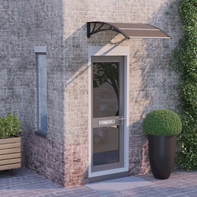 vidaXL Door Canopy Black 39.4 in.x31.5 in. Polycarbonate