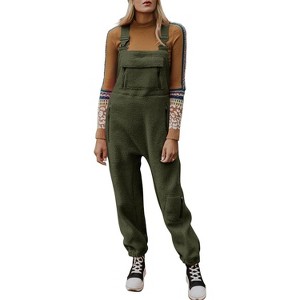 Imily Bela Women's Fleece Warm Overalls Winter Loose Casual Jumpsuits with Pockets. - 1 of 3