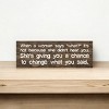 Slickblue When a Woman Says What Sign, 3.5x10 Funny Relationship Quote Plaque, Rustic Knotty Pine Wall or Shelf Decor - 2 of 3