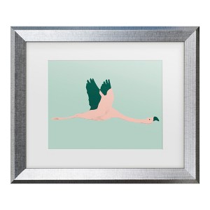 Trademark Fine Art - Annie Warren  Sherbet Flamingos Ii Matted Framed Art - 1 of 4