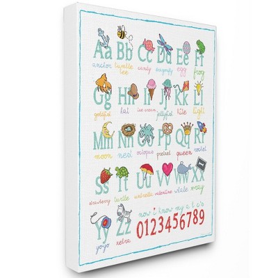 Abcs 123S Song and Icons Oversized Stretched Canvas Wall Art (30"x40"x1.5") - Stupell Industries