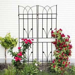 Aghana Digitals 4-Pack 71"x17.7" Rustproof Metal Garden Trellis for Climbing Plants - Sturdy - 1 of 4