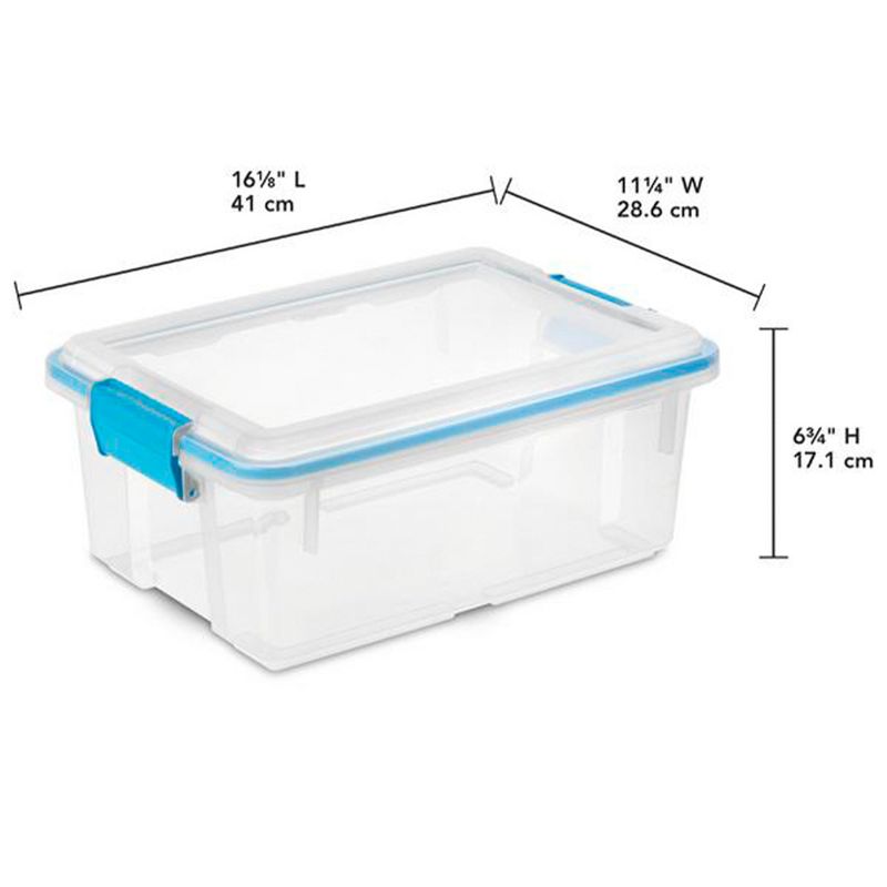 Sterilite Multipurpose 12 Quart Plastic Storage Container Tote Box with Secure Gasket Sealed Latching Lids for Home and Office Organization, 6 of 8