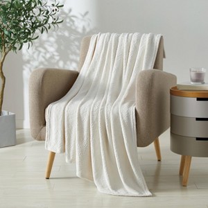 Kate Aurora Ultra Soft & Plush Ogee Damask Fleece Throw Blanket Covers - 50 in. W x 60 in. L - 1 of 4