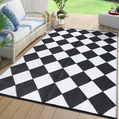 Waterproof Reversible Outdoor Rug - Lightweight, Foldable, Easy Clean for Patio, Camping, Pool & Beach