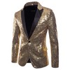 Men's Stage Performance Blazer Sequin Suit Jacket for Hosts Retro Style - 2 of 3
