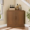 Spassway Wine Bar Cabinet with Adjustable Shelves Home Corner Coffee Cabinet Small Kitchen Buffet Sideboard for Living Room Dining Room - 3 of 4