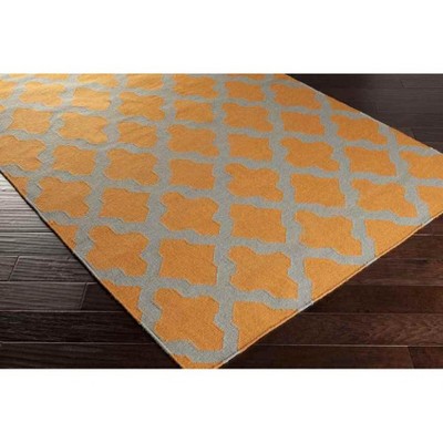 Hand-knotted Gray and Orange Wool 2' x 3' Area Rug