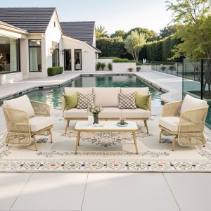 Outdoor Patio Furniture Set All Weather Wicker Conversation Set - 1 of 4