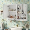NicBex 36x28" Wall Mounted Medicine Cabinet,Bathroom Storage Cabinet with Mirror,Adjustable Shelves,1 Door&Towel Hooks,Bathroom Organizer - 4 of 4
