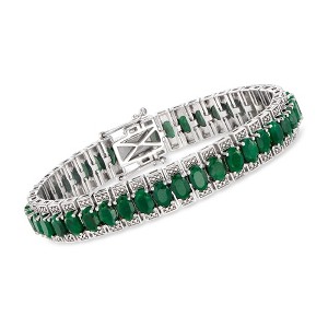 Ross-Simons 30.00 ct. t.w. Emerald Tennis Bracelet in Sterling Silver - 1 of 3