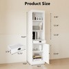 71" Tall Bookcase with Drawers & Doors - White 3-Tier Adjustable Shelf Storage Cabinet for Living Room/Office/Bedroom - 3 of 4