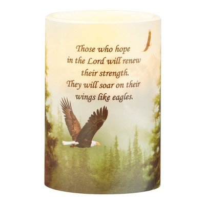Collections Etc Hope in the Lord LED Lighted Flameless Battery-Operated Candle