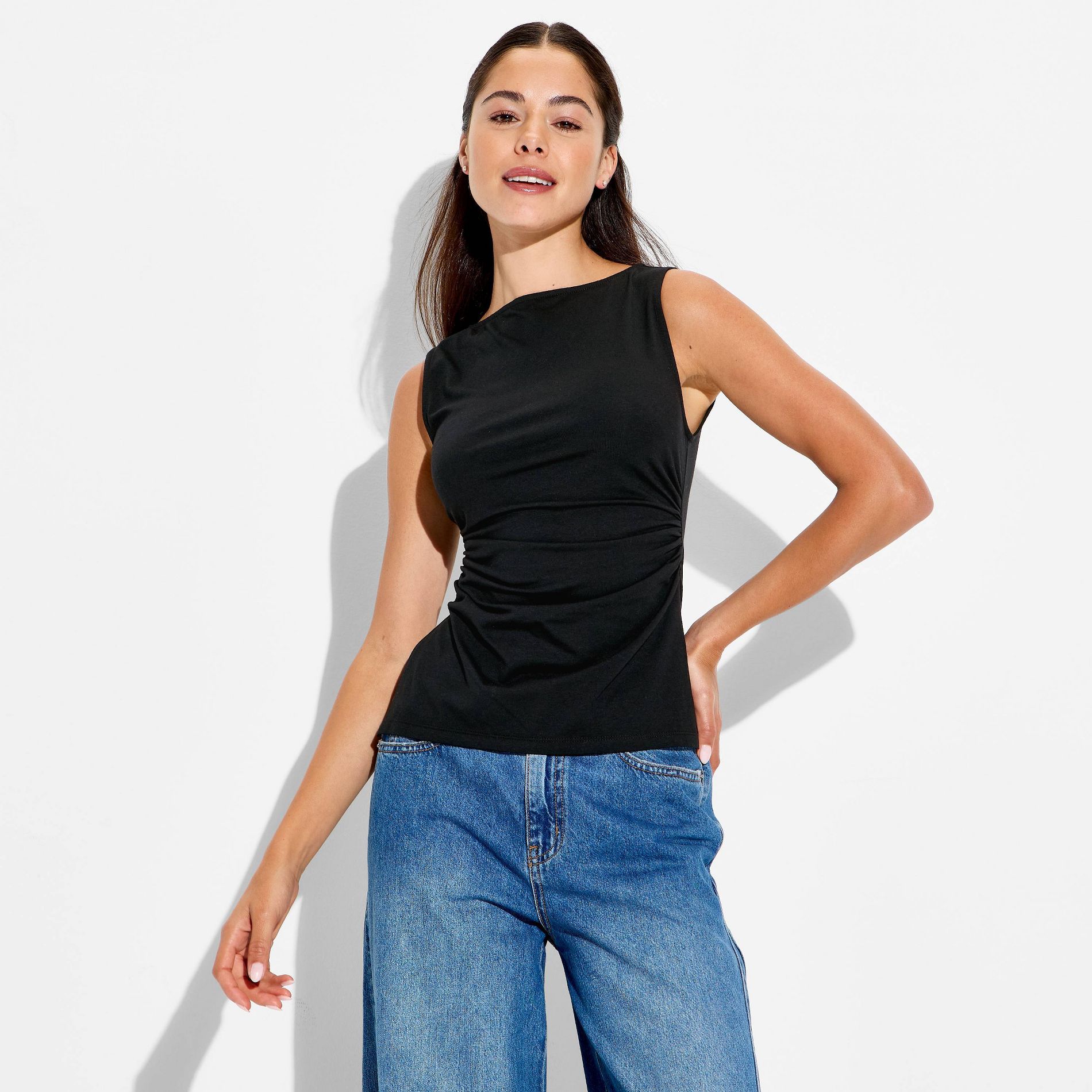 Women's Side Ruched Tank Top - Wild Fable™