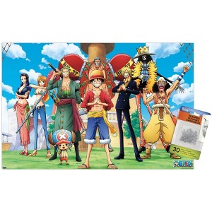Trends International One Piece: Fishman Island - Crew On Deck Unframed Wall Poster Print Clear Push Pins Bundle 14.725" x 22.375" - 1 of 4