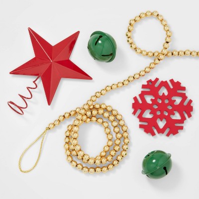 10ct Christmas Tree Ornament Set Red/Green/Gold - Wondershop™