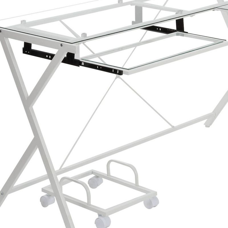62&#34; Dazenus Desks Clear Glass Top &#38; White Finish - Acme Furniture, 2 of 9