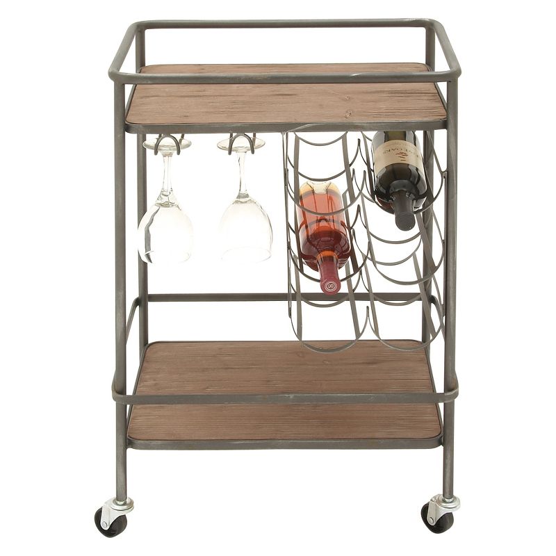 Metal and Wood 2 Tiered Wine Rack Chart Gray - Olivia &#38; May, 3 of 23