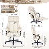DYHOME Reclining Office Chair with Adjustable Backrest and Footrest, PU Leather Swivel Desk Chair with Lumbar Support, Adjustable Seats with Wheels - 4 of 4