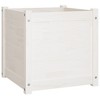 vidaXL Planter Outdoor Raised Garden Bed Flower Box with Legs Solid Wood Pine White 1 pcs - 3 of 4