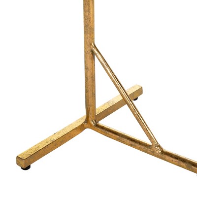Hunter Green and Gold Metal Round C Table
