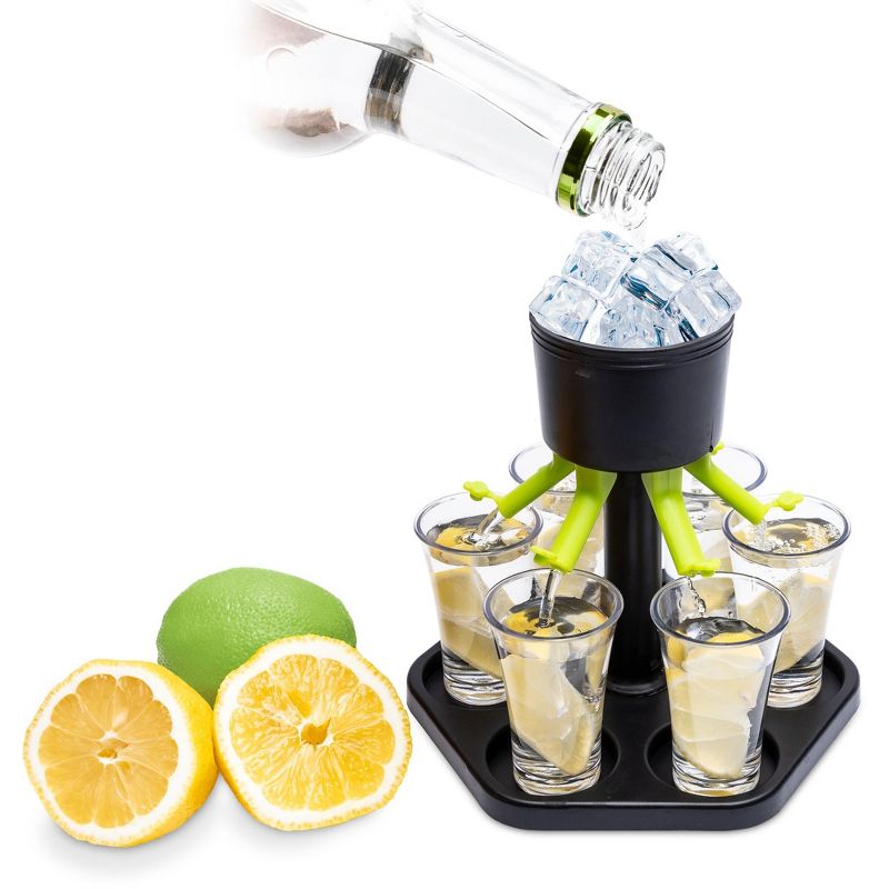 Lexi Home Plastic Liquor Shot Dispenser and Pourer with Individual Stoppers, 4 of 6