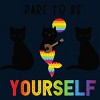 Adult Design By Humans Dare To Be Yourself Pride Cat Mermaid By Avocato Tank Top - 2 of 2