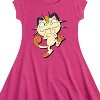 Girls' - Pokémon - Meowth Shadow Fit & Flair Cap Sleeve Dress - 2 of 3