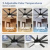 Airsurfer 72" Matte Black Ceiling Fan with LED Light and Remote, 8-Blade Modern Ceiling Fan with 6-Speed DC Motor,3 Adjustable Color Temperature - 4 of 4