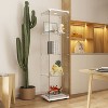 MAYEERTY Tempered Glass Display Cabinet Wine Storage File Cabinet Battery powered Paipai Light Adjustable Floor Feet Living Room Bedroom Office White - 2 of 4