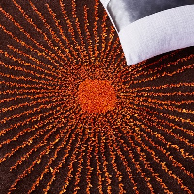 Hand-Tufted Brown Wool and Viscose Area Rug