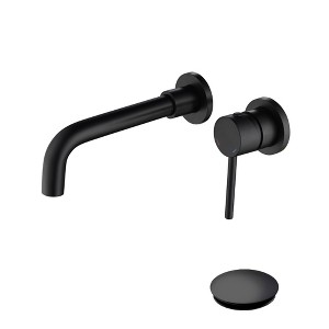 PAGED Bathroom Sink Faucet Wall-Mounted Bathroom Faucets Single Handle Faucet with Pop-Up Drain (No Overflow) - 1 of 4