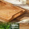 BRINJOY 17" Rectangular Woven Tray - Bohemian Handwoven Rattan Coffee Table Tray with Handles - 4 of 4