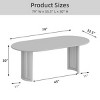 Wooakway 30"H Design Oval Wood Dining Table Kitchen Table Conference Table Gathering Table with Double Pedestal Black/Walnut/Natural Wood - 4 of 4
