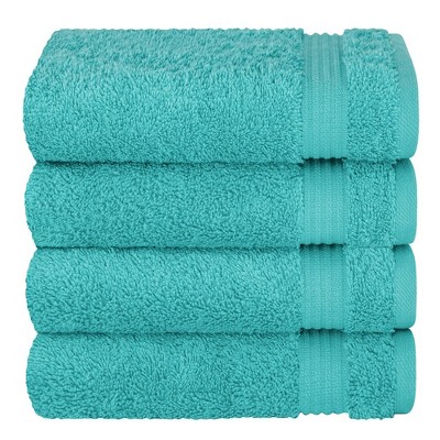 Turquoise Heavyweight Turkish Cotton 4-Piece Hand Towel Set