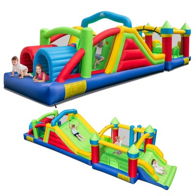 Safstar Inflatable Obstacle Course Bounce House w/ Tunnels Bounce Area Blower Excluded