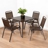 Mshliw 5-Piece Outdoor Dining Set, Plastic Chairs and Steel Table for Patio, Garden, Kitchen - 4 of 4