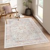 Lahome  Large Floral Border Contrast Short Pile Velvet Rectangular Indoor Area Rug - 2 of 4