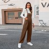 Women's Coffee Brown Corduroy Square Neck Jumpsuit - Cupshe - 4 of 4